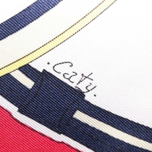 HERMES Carre 90 Scarf ""WASHINGTON'S CARRIAGE"" Silk Navy Auth BA6382 - Picture 9 of 16